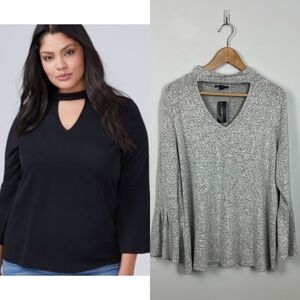 NWT Lane Bryant Choker Cutout Bell Sleeve Sweater Sz 18/20